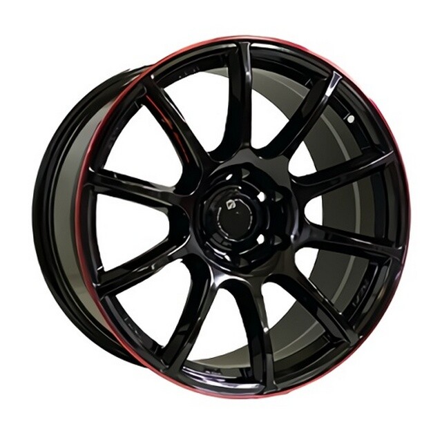 Литі диски Off Road Wheels OW1012 R20 W8.5 PCD6x139.7 ET10 DIA110.5 (gloss black red line riva red)-зображення-1