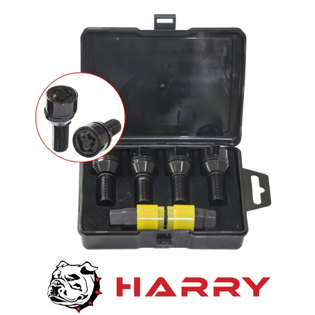 Комплект болтів (секретки) Harry Конус (M14x1.5x28 NEX 17/19) Black Chrome