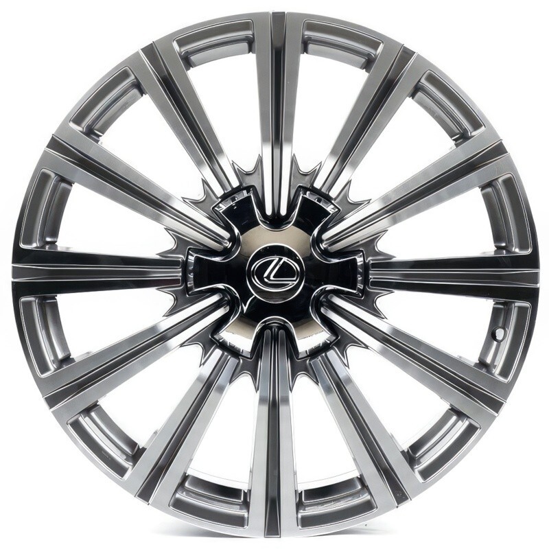 Литі диски Replica Lexus (LX1222) R20 W8.5 PCD6x139.7 ET25 DIA106.1 (gun metal machined face)-зображення-1