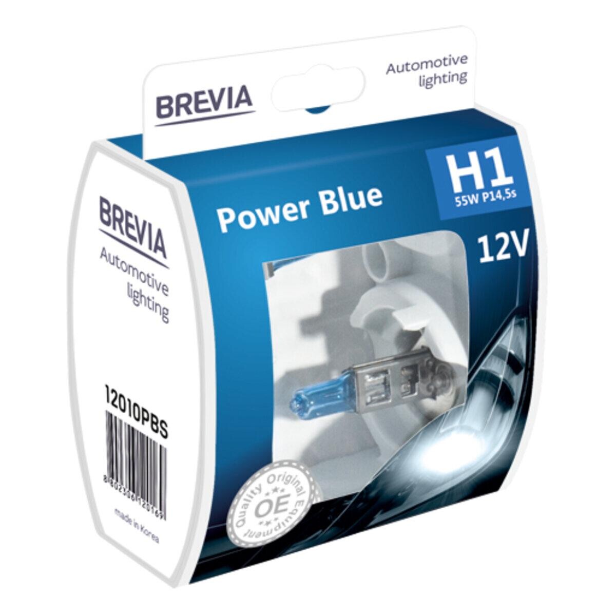 Галогенова лампа Brevia H1 12V 55W P14.5s Power Blue S2