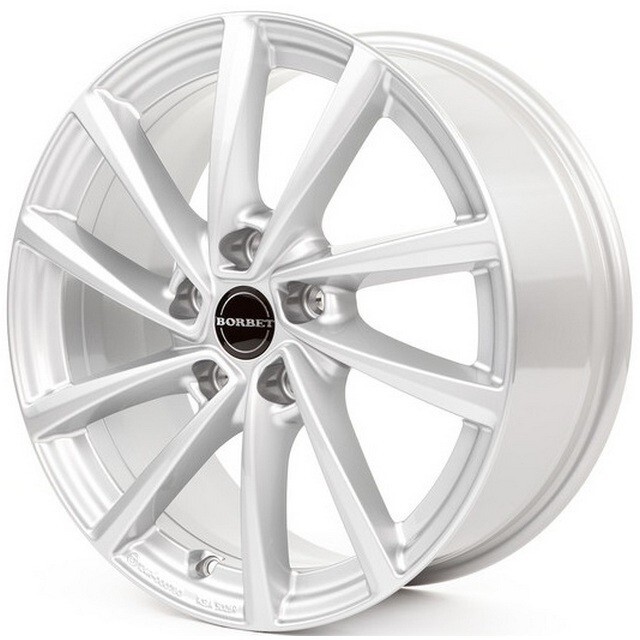 Литі диски Borbet V R18 W7 PCD5x114.3 ET38 DIA67.1 (crystal silver)
