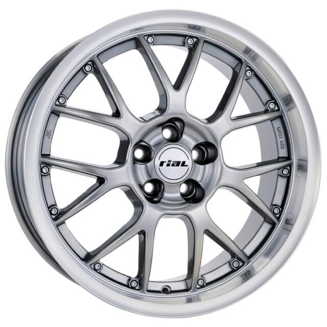 Nogaro sterling silver lip polished Литі диски Rial Nogaro R17 W9 PCD5x112 ET40 DIA70.1 (sterling silver lip polished)