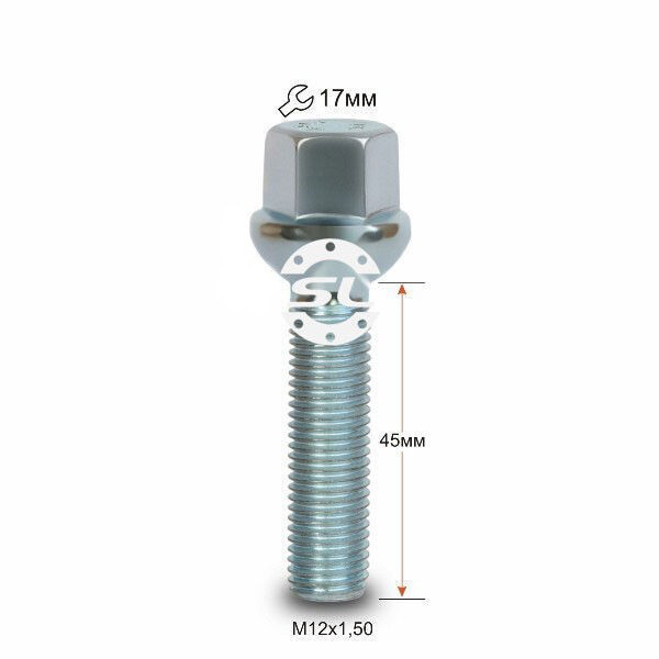 Колісні болти Starleks Сфера (М12х1.5x45 NEX17) Цинк-зображення-1