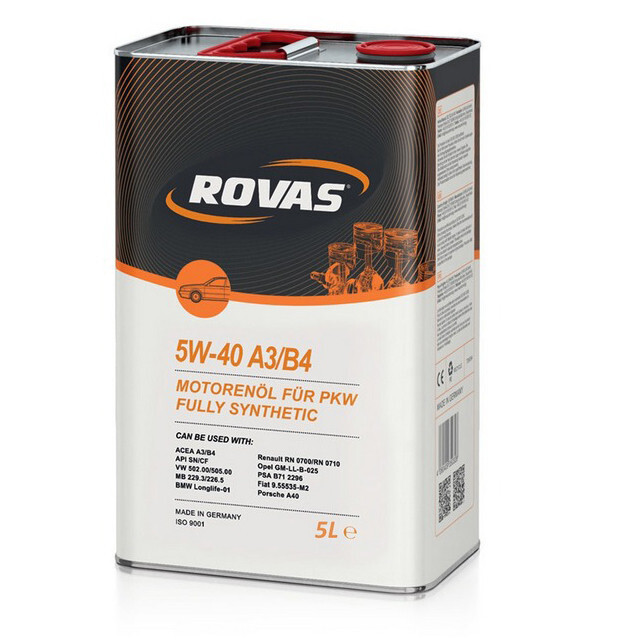 Моторна олива Rovas 5W-40 A3/B4 (5л.)