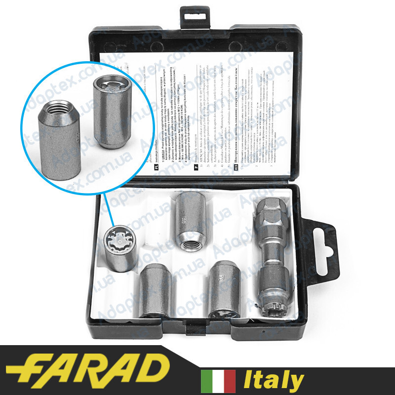 Комплект гайок (секретки) FARAD MICROLOCK Конус (М12х1.25х36 NEX17-19) завужені-зображення-1