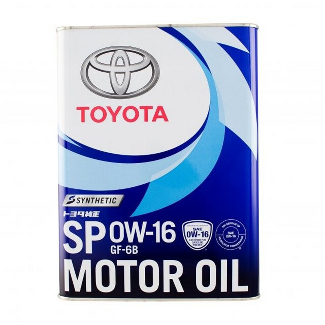 Моторне масло Toyota Synthetic Motor Oil SP/GF6B, 0W-16 (Japan) (4л.)