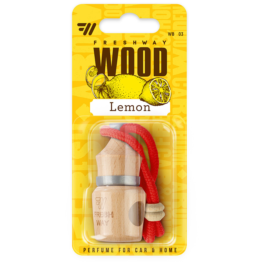 Ароматизатор корковий на дзеркало Fresh Wood Way Blister Lemon (Лимон) 5ml