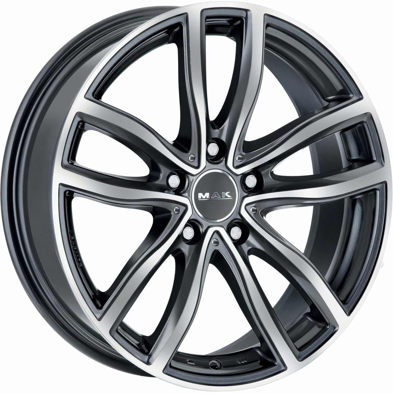 Литі диски Mak Fahr R17 W8 PCD5x112 ET30 DIA66.6 (gun metal mirror face)