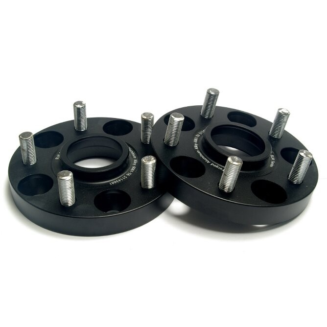 Проставка 20мм 5/114.3-67.1 Шпильки 12x1.5 Кована Чорна-зображення-1