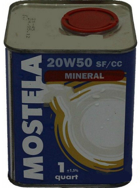 Моторне масло Mostela Mineral SF/CC A3/B3 20W-50 (1л.)