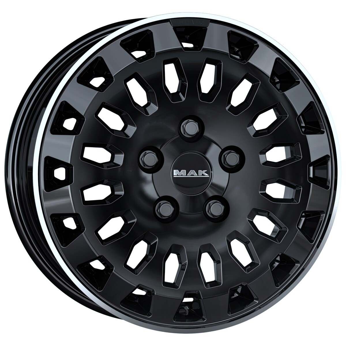 Литі диски Mak Overland R16 W6.5 PCD6x130 ET50 DIA84.1 (gloss black mirror ring)-зображення-1