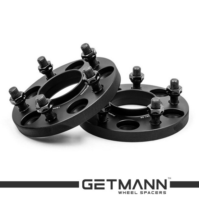 Автомобільне розширювальне кільце (Spacer) GETMANN H = 15 мм PCD5x114.3 DIA66.1, Шпильки М12х1.25 Кована/Чорна