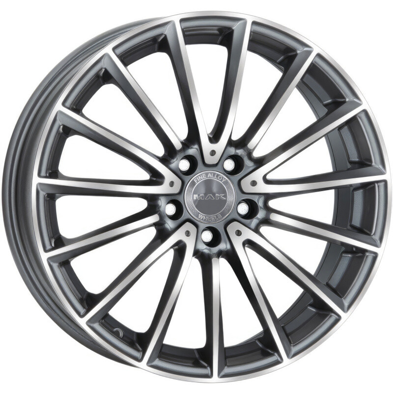 Komet grey polished Литі диски Mak Komet R19 W8 PCD5x112 ET38 DIA66.6 (grey polished)