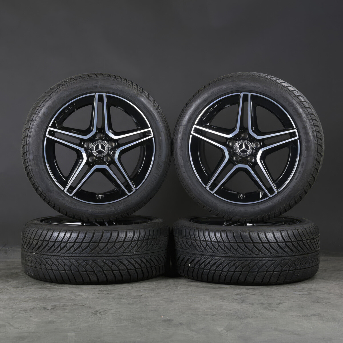 Литі диски Mercedes OEM A2134016300 R18 W8 PCD5x112 ET43 DIA66.6 (black polished)
