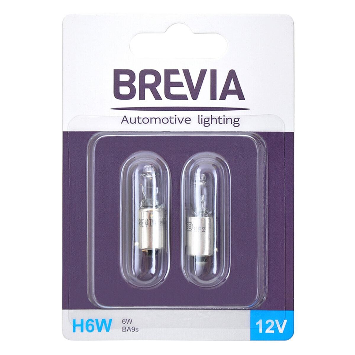 Лампа розжарювання Brevia H6W 12V 6W BA9s 2шт.
