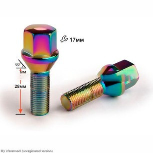 Колісні болти Starleks Конус (М14x1.5x28 NEX17) Райдужний титан