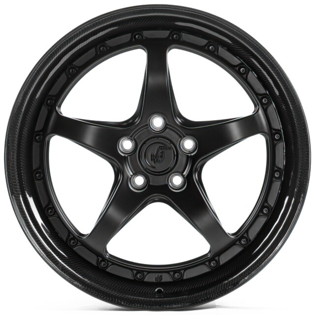 Литі диски WS Forged WS-051C R19 W9 PCD5x112 ET32 DIA66.6 (satin black lip carbon)-зображення-1