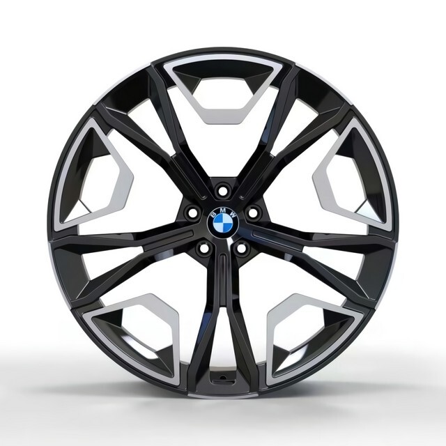 Литі диски Replica BMW (B9064) R22 W9.5 PCD5x112 ET37 DIA66.6 (gloss black machined face)-зображення-1