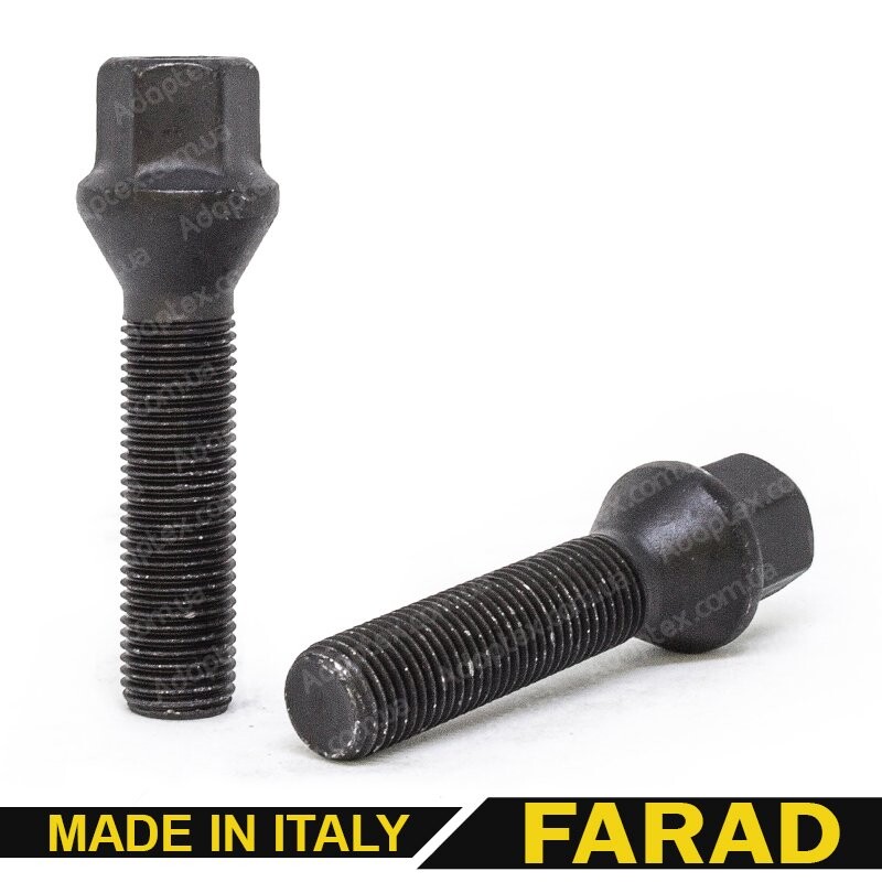 FARAD | Болт M12х1.25х55 Конус Цинк Ключ 17 Чорний