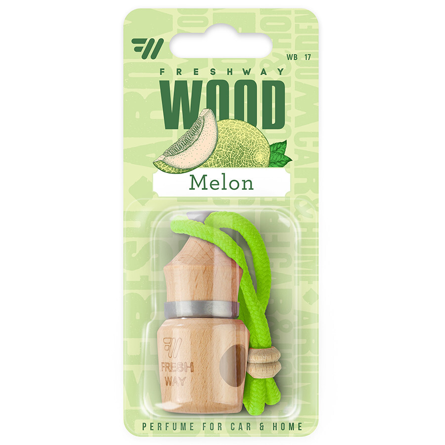 Ароматизатор корковий на дзеркало FreshWay Wood Blister Melon (Диня) 5ml-зображення-1