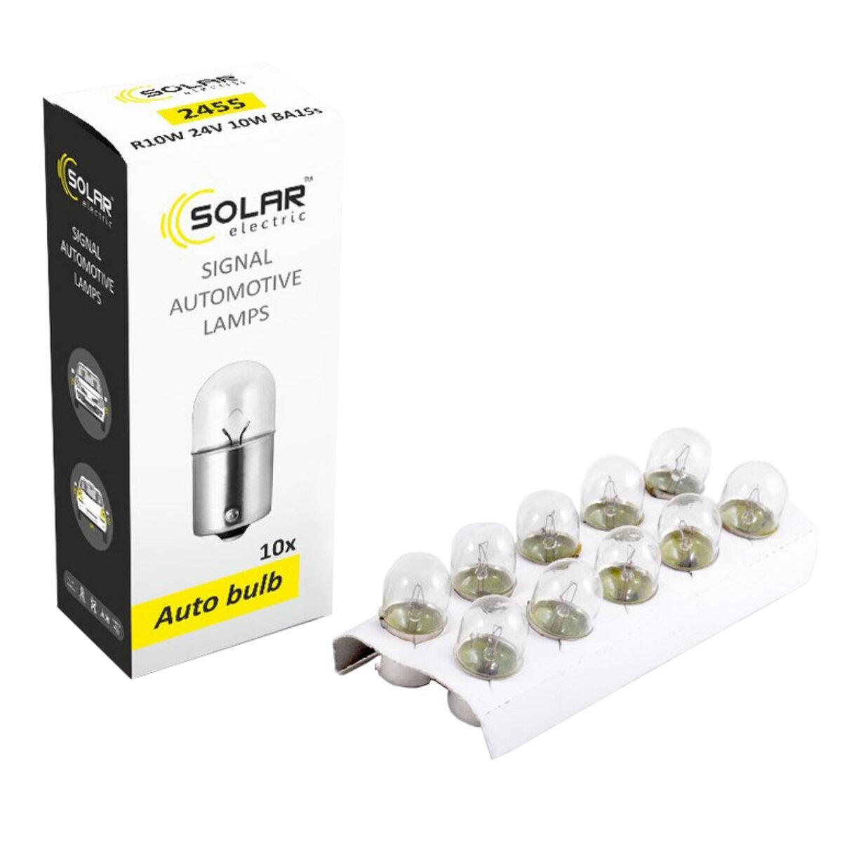 Лампа розжарювання Solar R10W 24V 10W BA15s, 10шт.