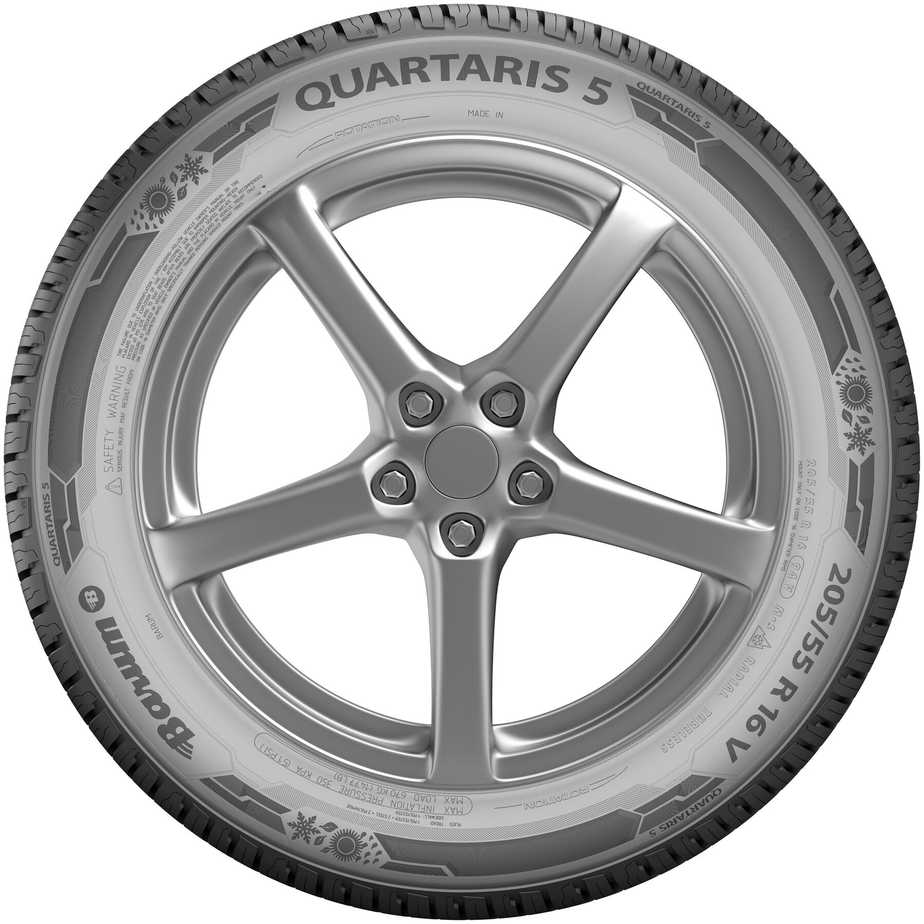 Всесезонні шини Barum Quartaris 5 165/65 R15 81T XL Всесезонні шини Barum Quartaris 5 165/65 R15 81T XL-зображення-3