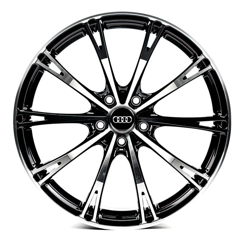 Литі диски Flow Forming FF016 R19 W8.5 PCD5x112 ET30 DIA66.6 (black machined face)-зображення-1