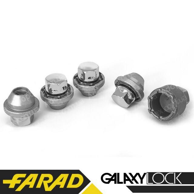 Комплект гайок (секретки) Farad Galaxylock Конус (М12х1.5х30) Обертова головка/Блістер-зображення-1