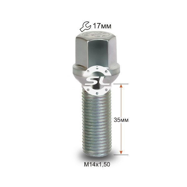 Колісні болти Starleks Сфера (М14х1.5x35 NEX17) Цинк-зображення-1