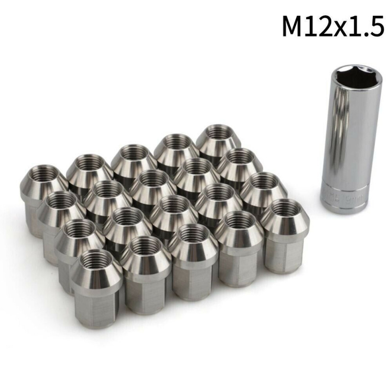 KK | Набір Гайок M12*1.5*35мм. Конус. Червоний хром. Ключ 19