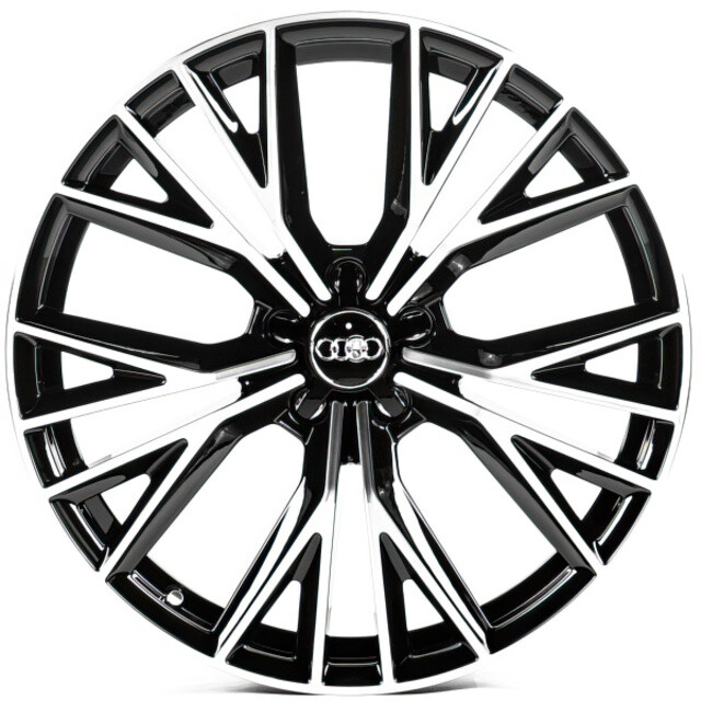 Литі диски Replica Audi (A20154) R20 W9 PCD5x112 ET35 DIA66.6 (gloss black machined face)-зображення-1