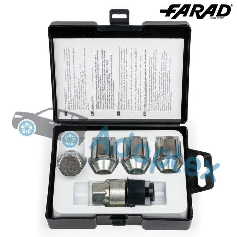 Комплект гайок (секретки) FARAD STIL BULL Конус (M12x1.5x34 NEX19x2) Кільце, що обертається (Chevrolet, Daihatsu, Hyundai, Kia,