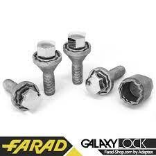 FARAD GALAXYLOCK | Гайки секретки М12х1.5х30 Конус Головка, що обертається, 2 ключі Чорні