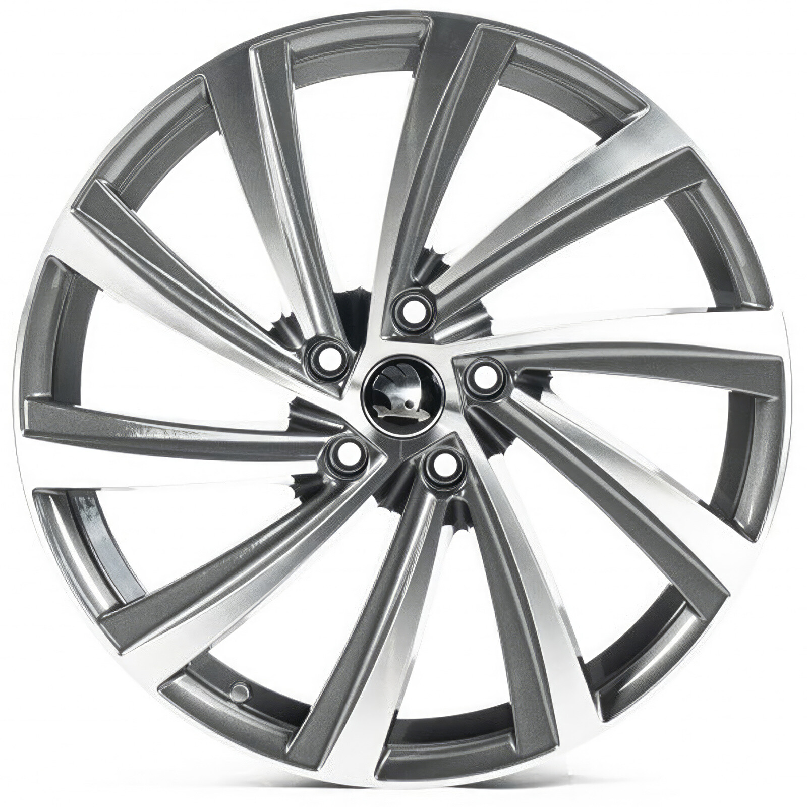 Литі диски Replica Skoda (SK1151) R19 W8 PCD5x112 ET45 DIA57.1 (gun metal machined face)-зображення-1