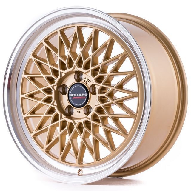 Литі диски Borbet B R17 W7 PCD4x100 ET38 DIA64.1 (gold rim polished)-зображення-1