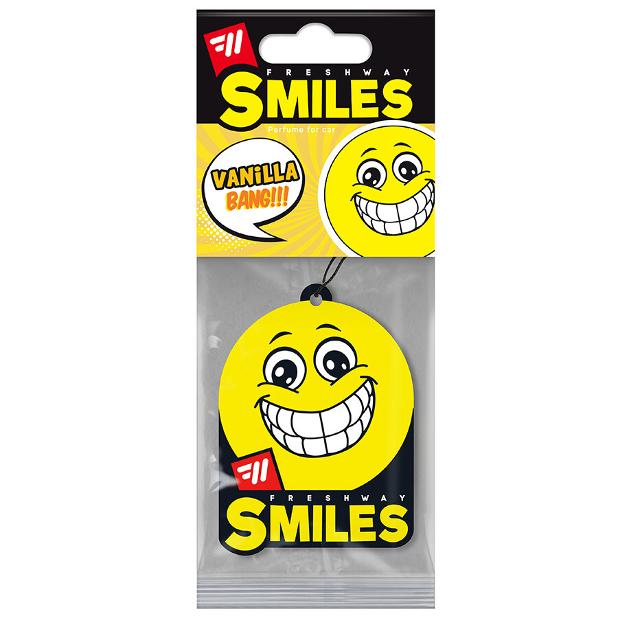 Ароматизатор сухий листочок FreshWay Smiles Dry Vanilla (Ваніль) Ароматизатор сухий листочок FreshWay Smiles Dry Vanilla (Ваніль)