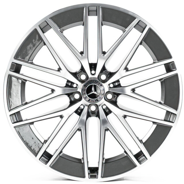 Mercedes (MR3448) gun metal machined face Литі диски Replica Mercedes (MR3448) R22 W10 PCD5x112 ET56 DIA66.5 (gun metal machined face)