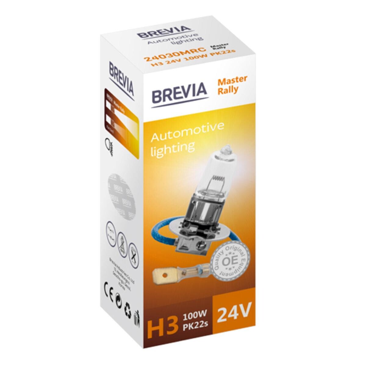 Галогеновая лампа Brevia H3 24V 100W PK22s Master Rally CP