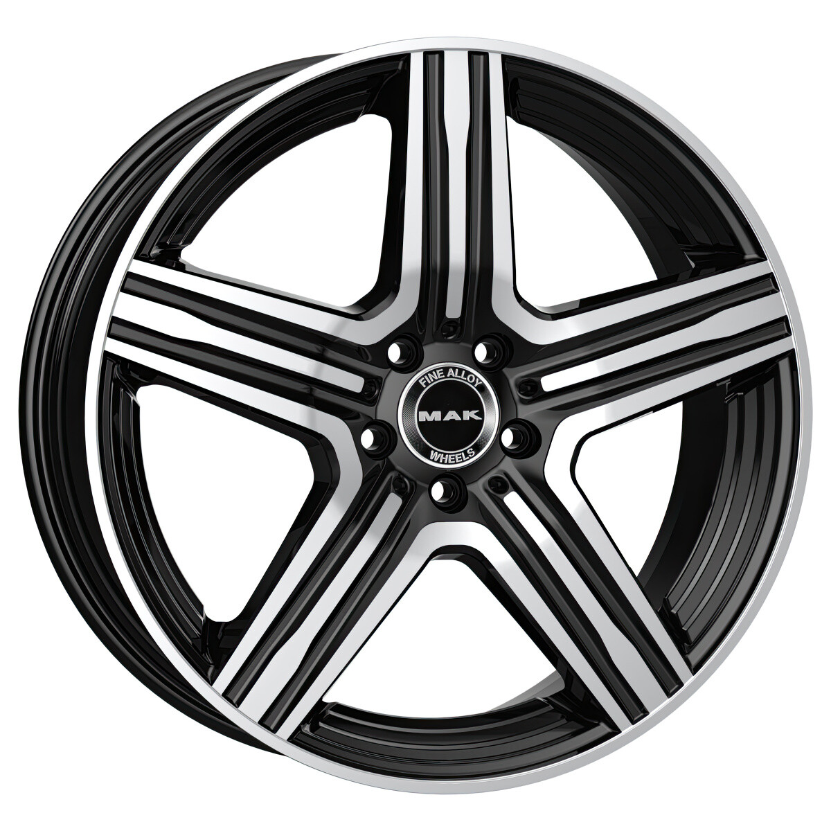 Литі диски Mak Lewis R21 W9 PCD5x112 ET45 DIA66.6 (black lip polished)-зображення-1