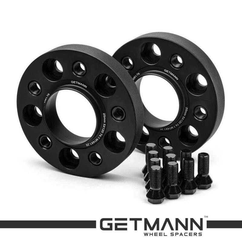 GETMANN | Колісна проставка-адаптер 25мм PCD 5x120 DIA з 74.1 на 72.6 з футорками 12x1.5 для BMW (Кована) під болти 14х1.25