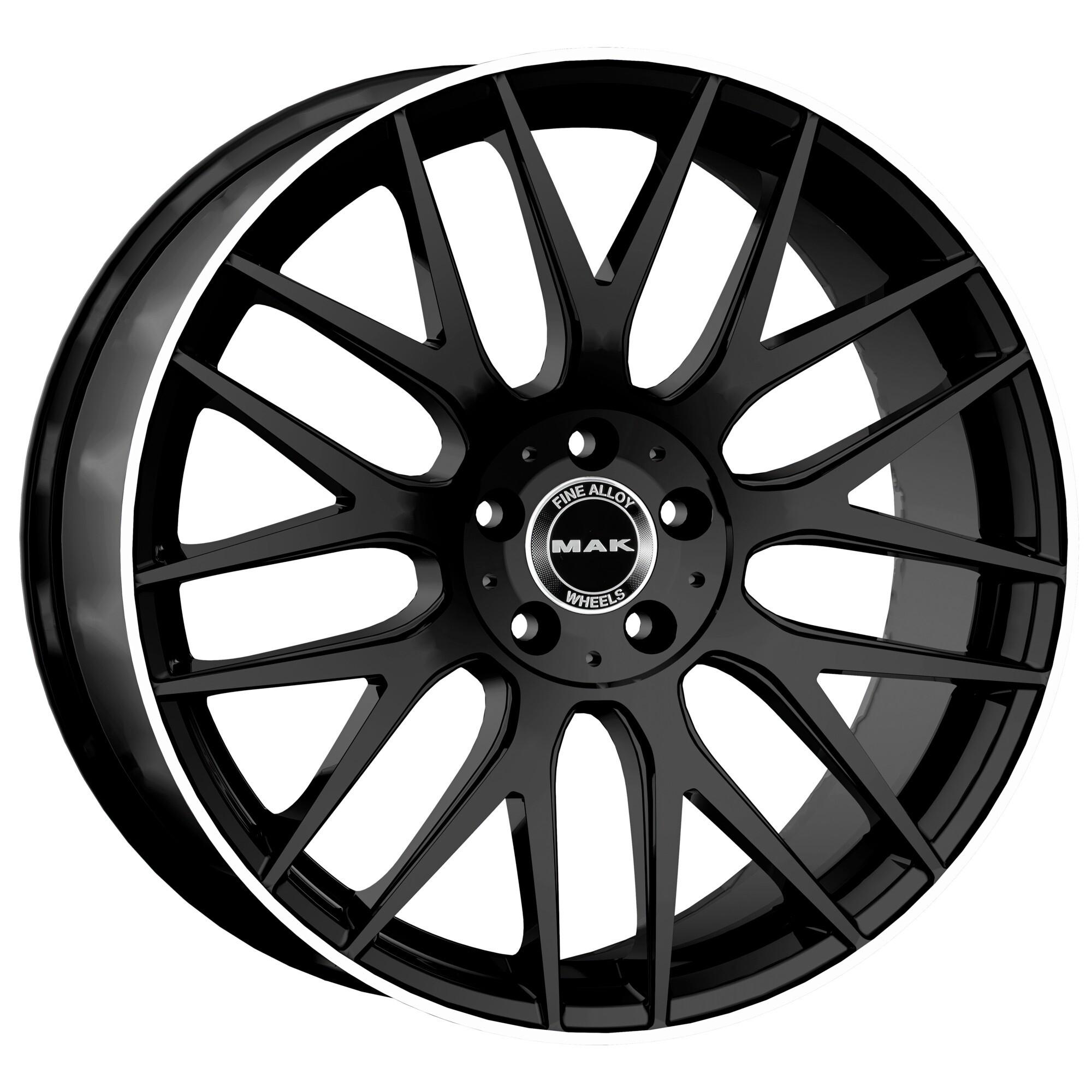 Литі диски Mak Arrow-D R20 W9.5 PCD5x112 ET50 DIA66.6 (gloss black mirror ring)-зображення-1