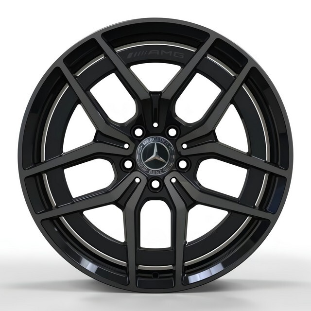 Литі диски Replica Mercedes (MR1411) R19 W8 PCD5x112 ET43 DIA66.6 (gloss black dark machined face)-зображення-1