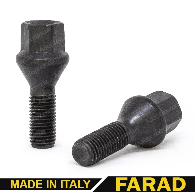 FARAD | Болт М12x1.5x26 мм Конус Цинк ключ 17 Чорний FARAD | Болт М12x1.5x26 мм Конус Цинк ключ 17 Чорний