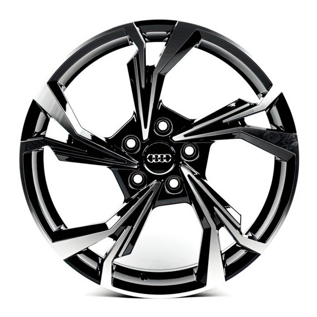 Литі диски Replica Audi (A5534) R19 W8 PCD5x112 ET44 DIA66.45 (gloss black machined face)-зображення-1