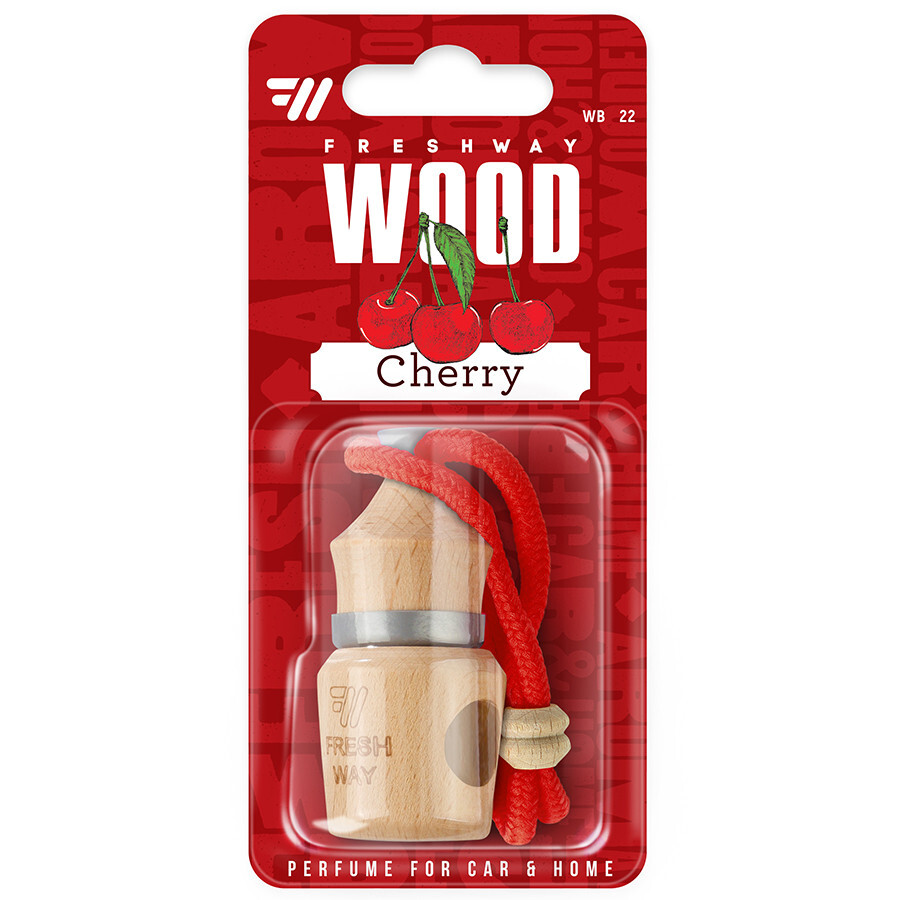 Ароматизатор корковий на дзеркало Fresh Wood Way Blister Cherry (Вишня) 5ml