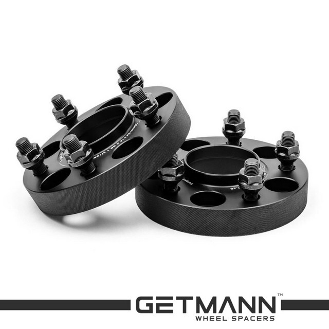 Автомобільне розширювальне кільце (Spacer) GETMANN H = 25 мм PCD5x114.3 DIA66.1, Шпильки М12х1.25 Кована/Чорна