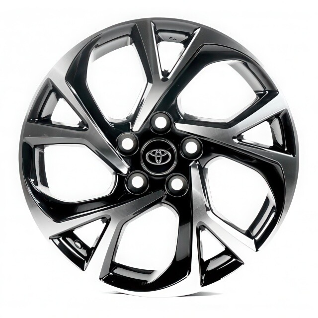 Литі диски Replica Toyota (TY690) R17 W6.5 PCD5x114.3 ET45 DIA60.1 (black machined face)-зображення-1
