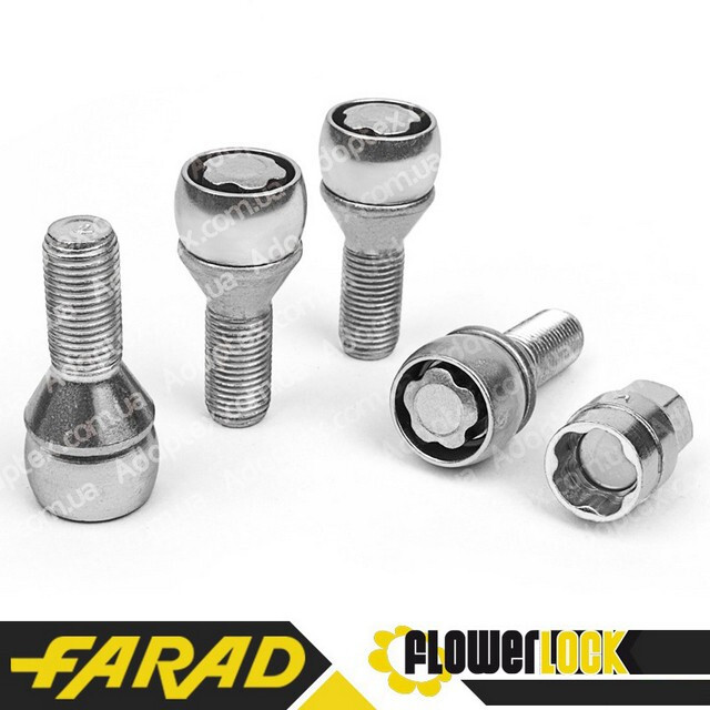 Комплект болтів (секретки) Farad Flowerlock Конус (М14х1.5х29) Обертове кільце/Блістер